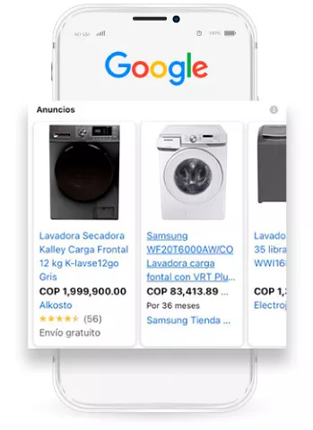 Imagen de la presentación de los anuncios de Google Sopping - WebKreativo