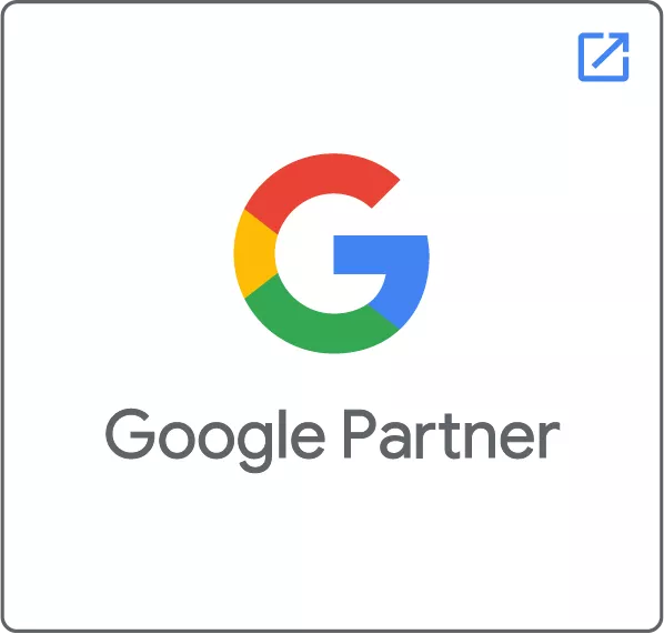 Imagen: "Google Partner | WebKreativo" que es la representación gráfica que identifica el vinculo con la referencia citada en Google Partner acerca de la Agencia de Marketing Digital WebKreativo